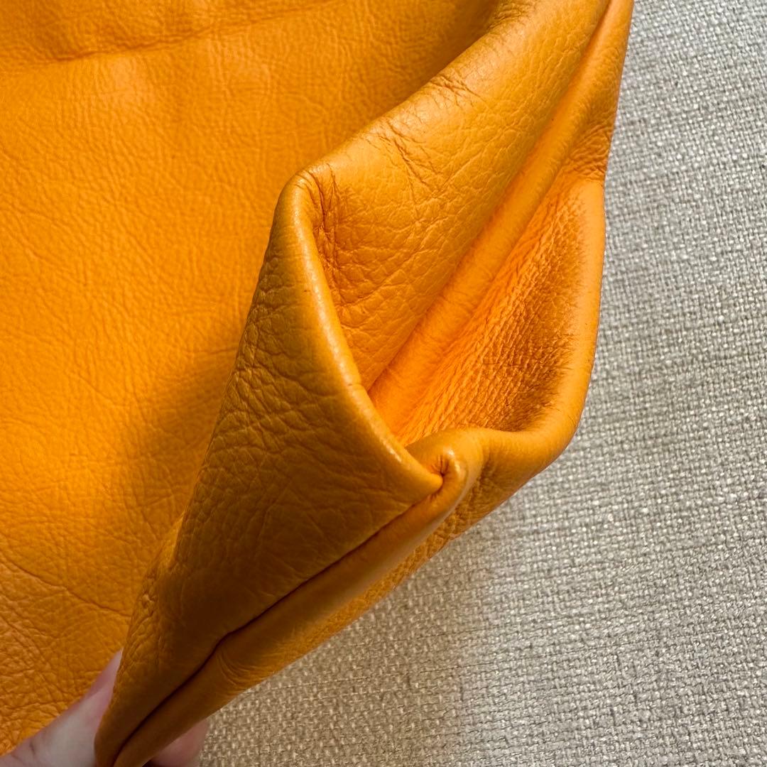 ☆未使用級☆ BAGGU オールレザー　イエロー　エコバッグ