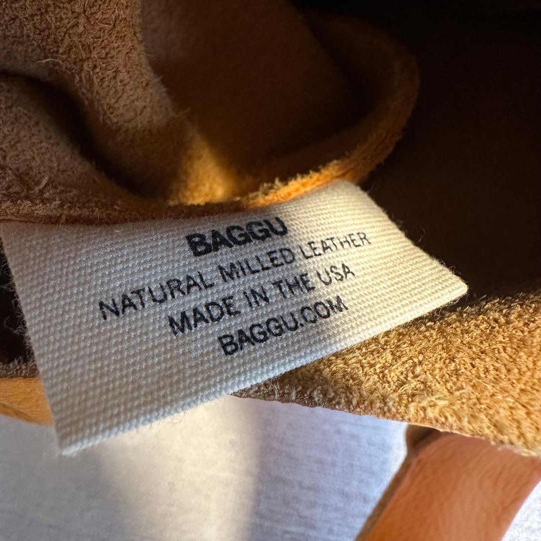 ☆未使用級☆ BAGGU オールレザー　イエロー　エコバッグ