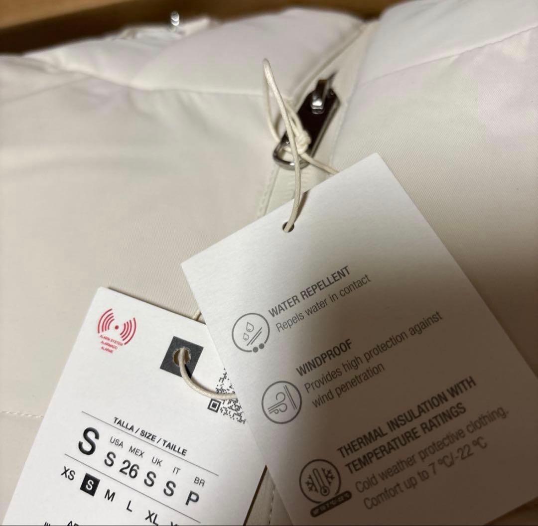 ZARA フェイクシープスキンフード付き撥水ウィンドブレーカーアノラック S