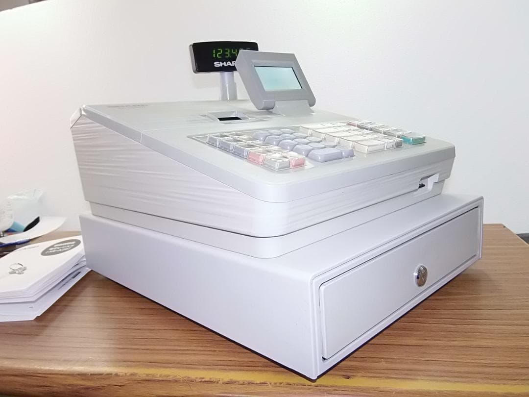 回転表示付211店名設定無料１０部門物販向シャープ　レジスターXE-A207