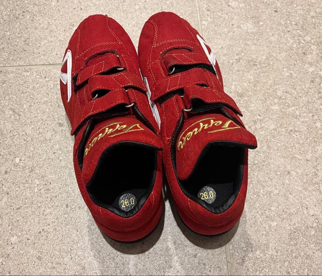 【新品未使用】TEPPEN 野球スパイク 赤 26cm ベルト式 軽量モデル