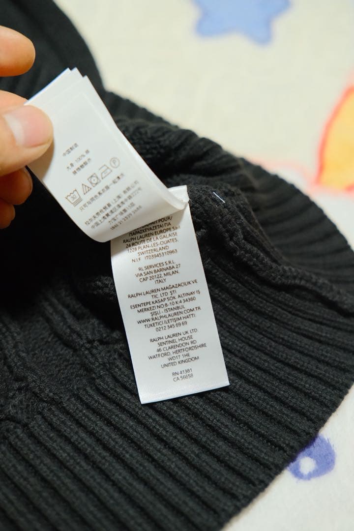 POLO ラルフローレン ハーフジップ ニット ブラック L
