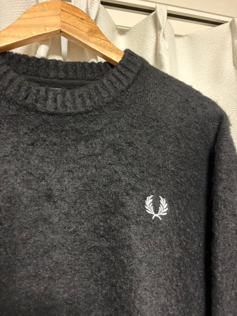 FRED PERRY BEAMS ブラック クルーネックセーター M