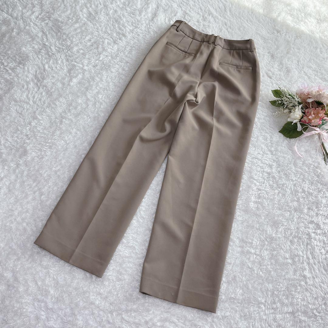 美品✨アンカーウーマン パンツスーツ ノーカラー 洗える モカベージュ近年モデル