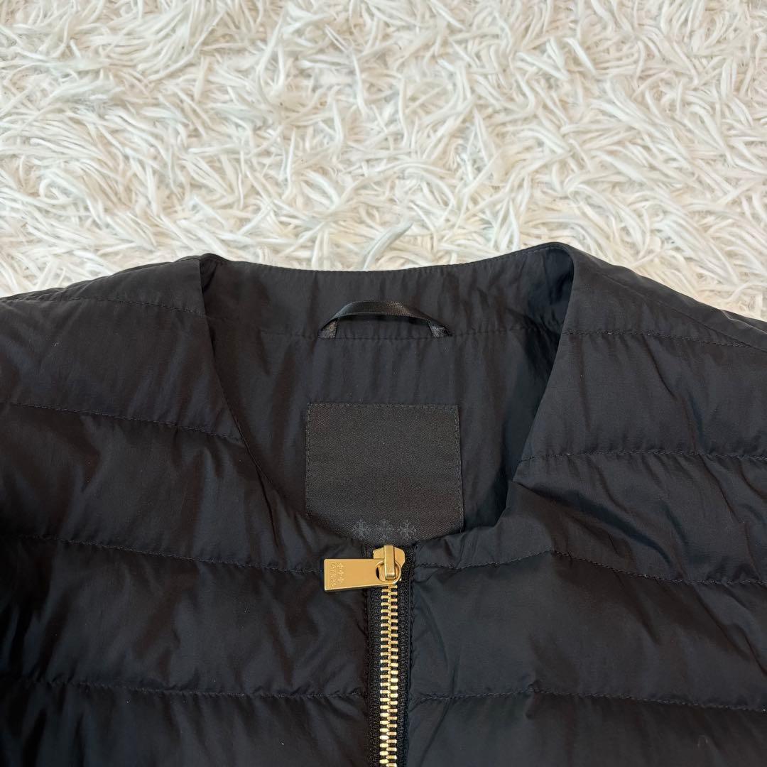 極美品/付属品✨タトラス ダウンジャケット ノコ ノーカラー ゴールドジップ 黒