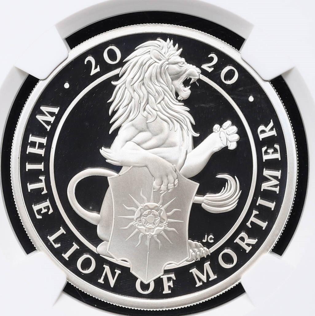 NGC PF69 クイーンズビースト モーティマーの白いライオン銀貨 2020
