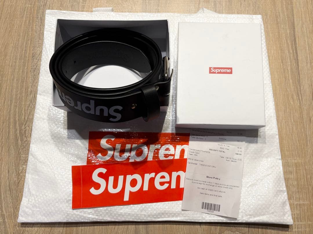 SUPREME Repeat Leather Belt 25FWレザーロゴベルト