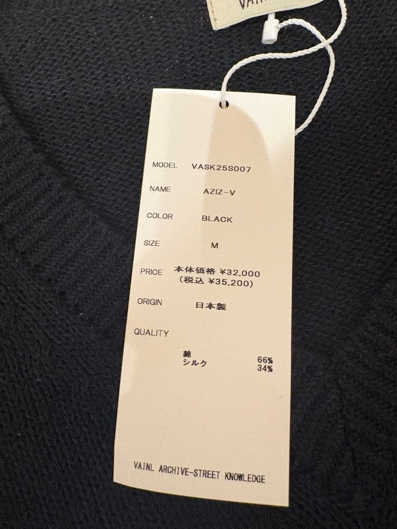 トップス VAINL ARCHIVE AZIZ-V BLACK M