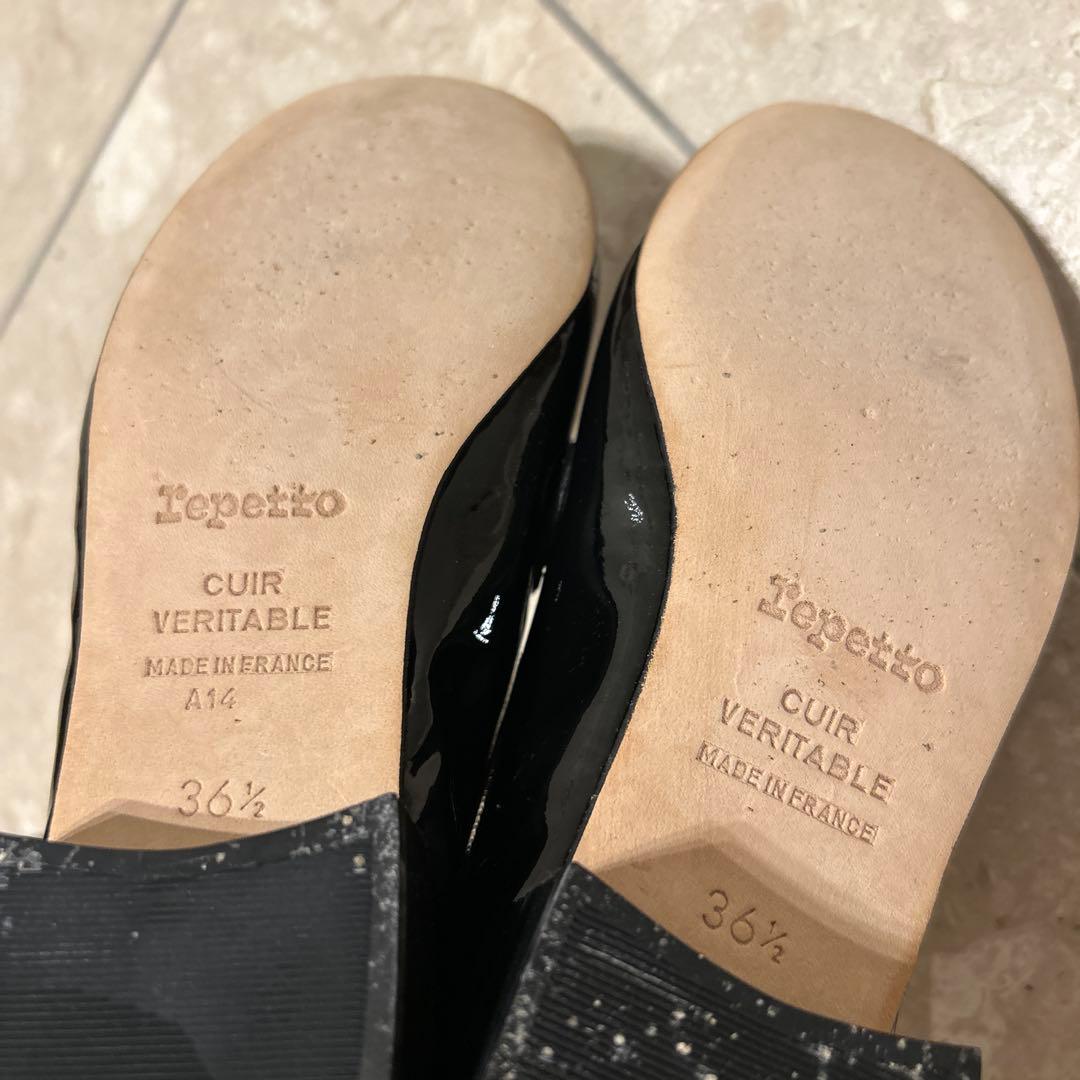 レペット マイケル ローファー エナメル 黒 36.5 23 フラット