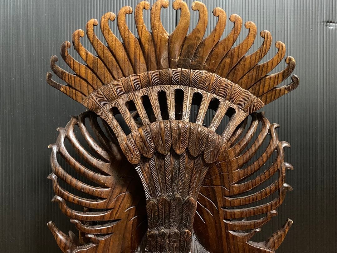 ぱ*ん様 アンティーク インドネシアバリ彫刻細密木彫ガルーダ置物 木彫り