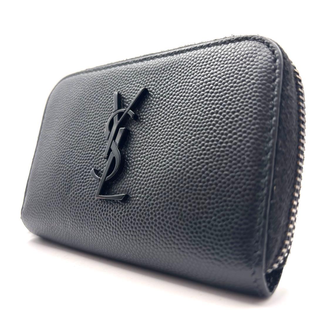 サンローラン ケース YSL カサンドラ ブラック ラウンドファスナー