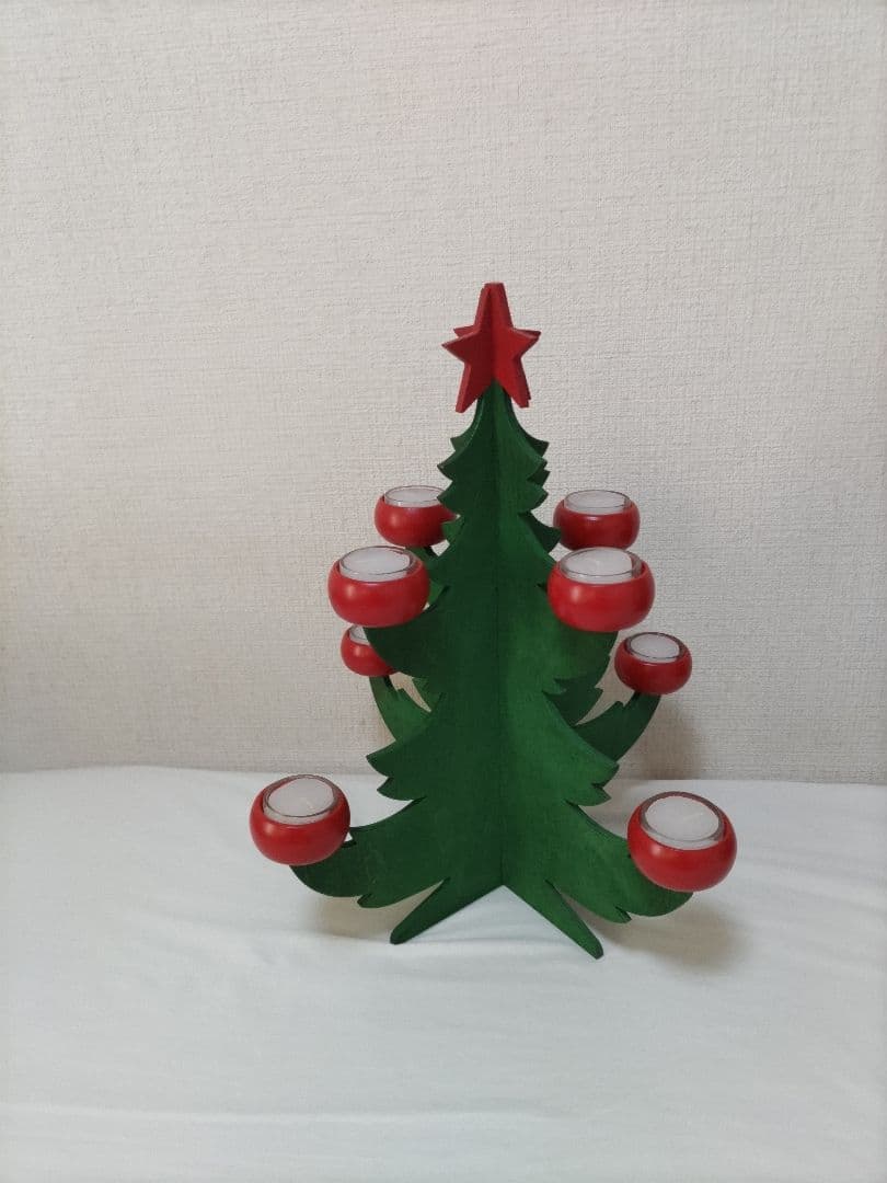 北欧 Nordika 新品 木製クリスマスツリー型キャンドルホルダー レア