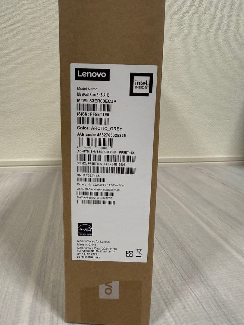 ideapad slim3i gen8 15.6型　512GB(SSD)Aグレー