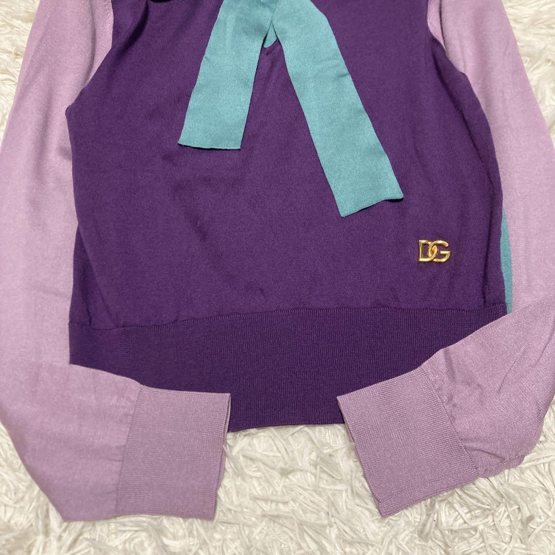 美品✨ドルチェ&ガッバーナ　シルク100 ボウタイニット　Lサイズ　DG金具