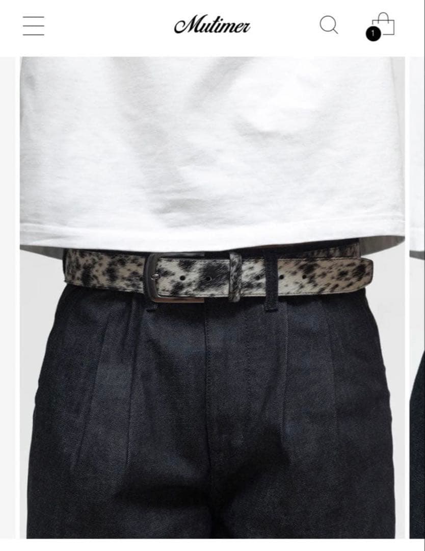 小物 mutimer COWHIDE BELT L/XL