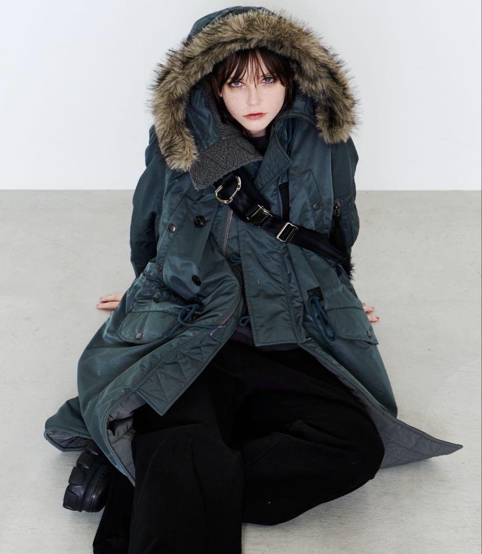 AIVER　N-3フライトコート グレイッシュブルー