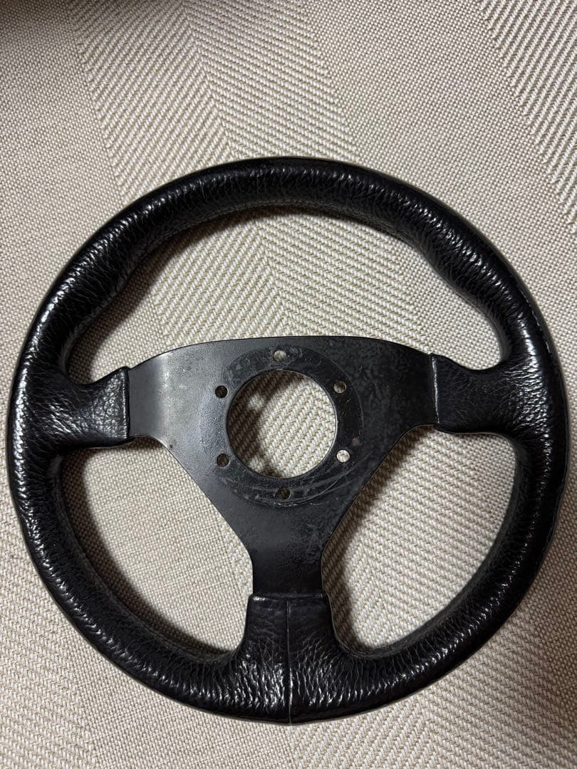 当時物！PURE ステアリングハンドル 黒 3本スポーク　小径　30パイ