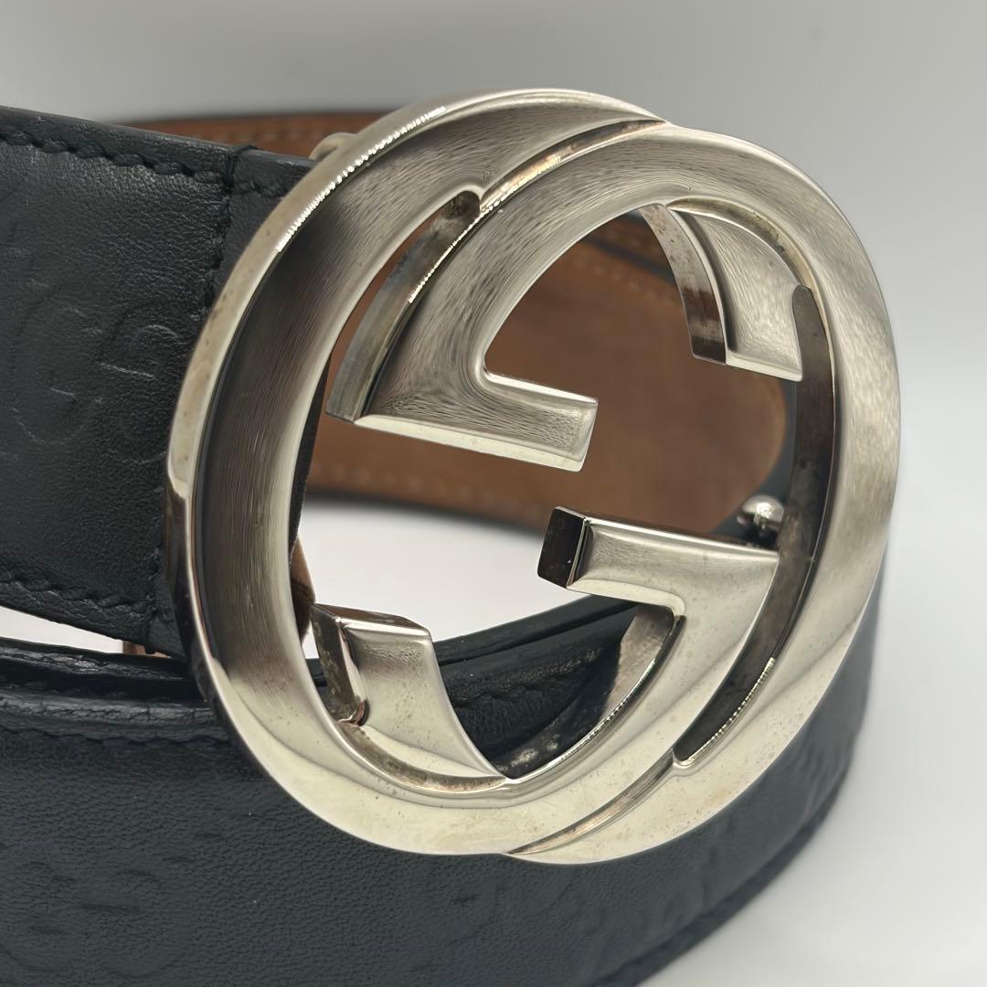 GUCCI☆インターロッキングGシマレザーベルト
