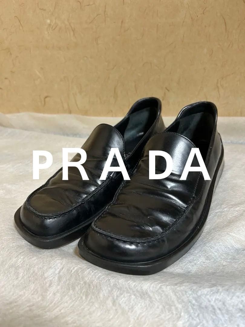 PRADA ブラック ローファー ウェッジソール 24.5