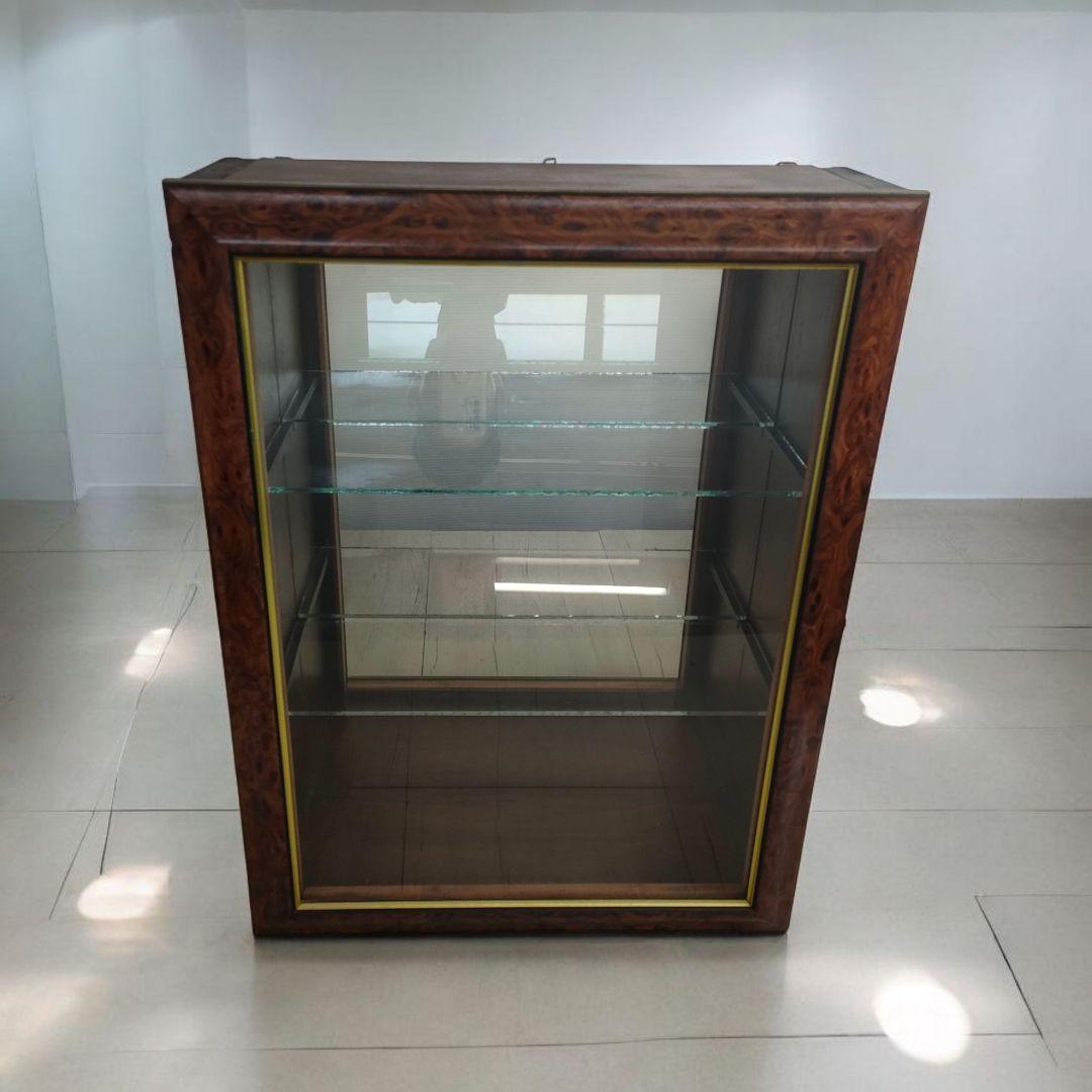 ミラーバック　木製　コレクションケース　ガラス扉