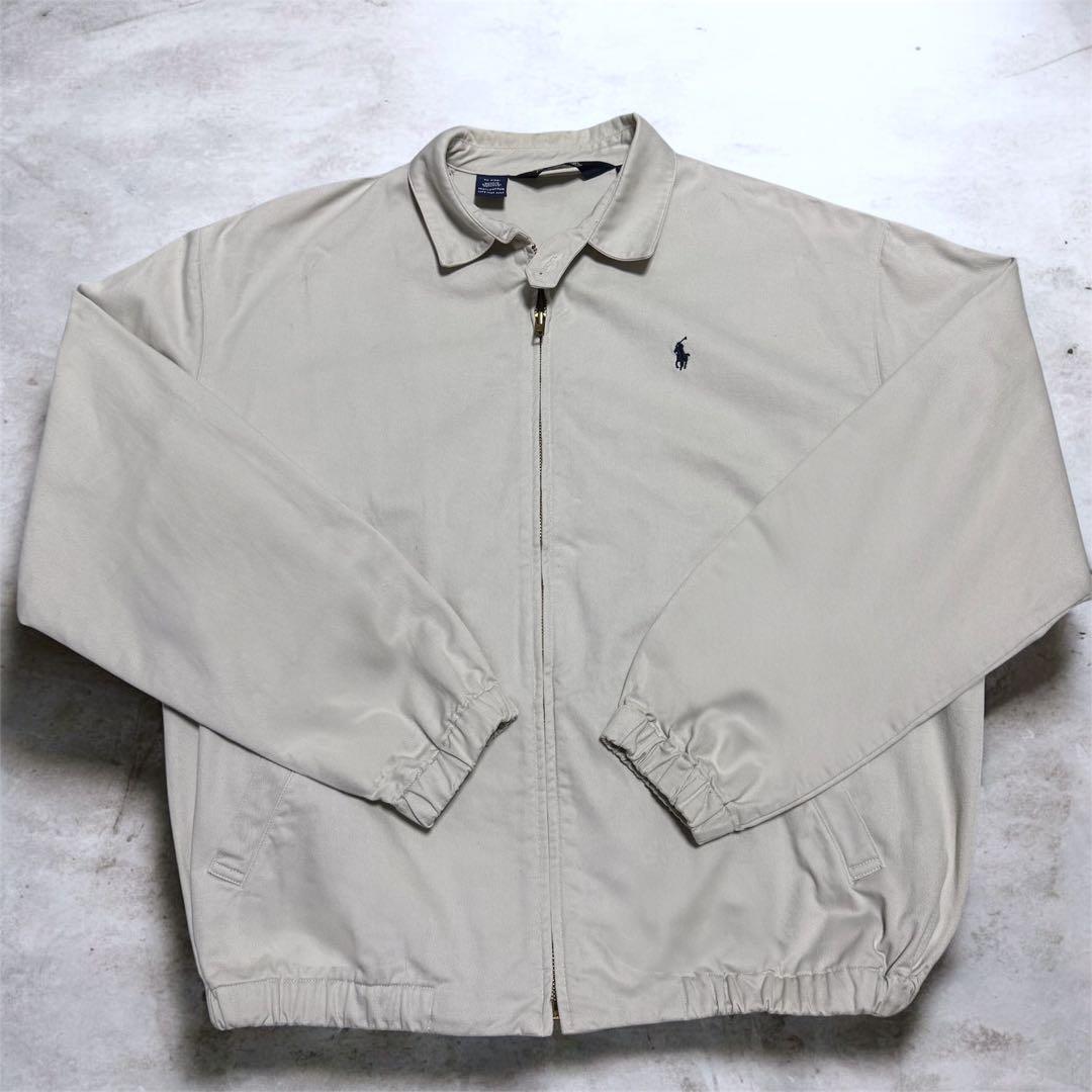 90's ポロラルフローレン　スウィングトップ　ブルゾン　ベージュ　M