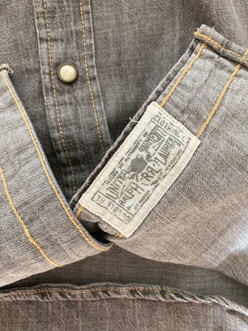 RRL ラルフ XL ウエスタン 長袖シャツ ブラックシャンブレー