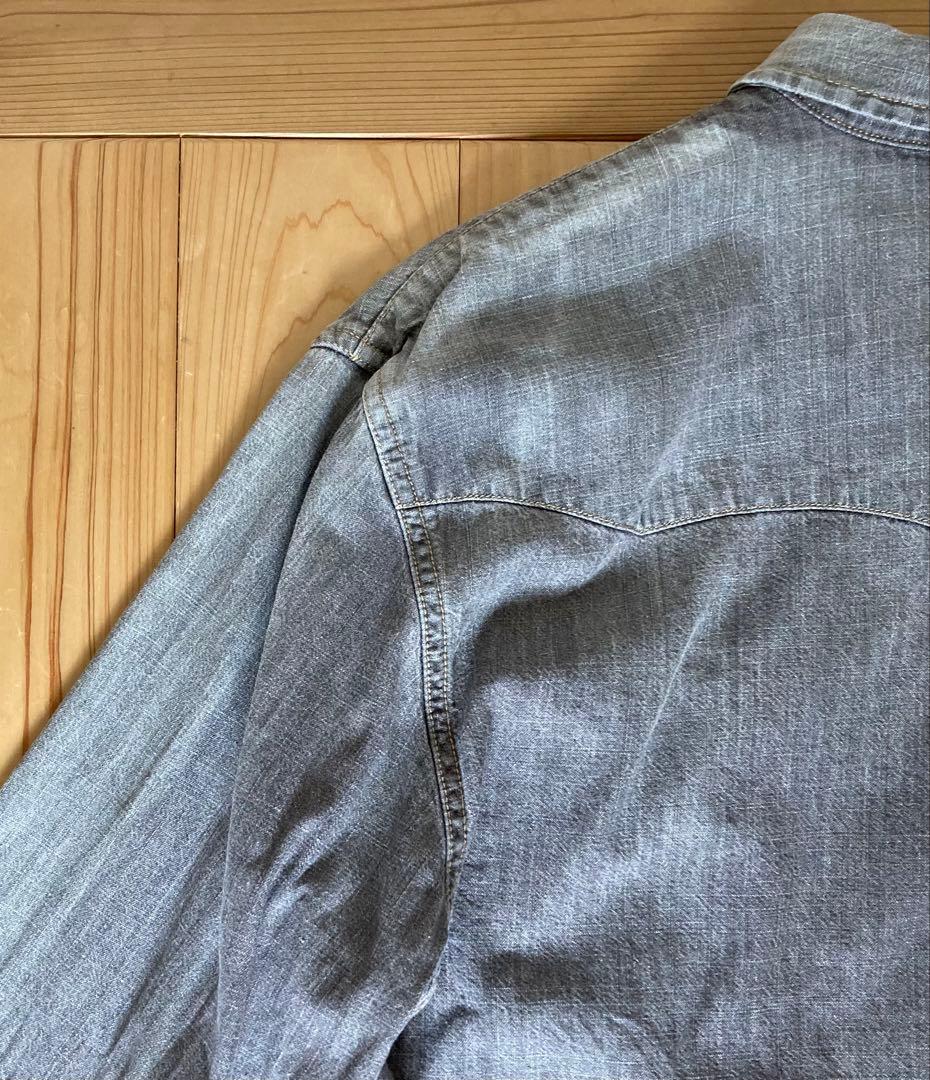 RRL ラルフ XL ウエスタン 長袖シャツ ブラックシャンブレー