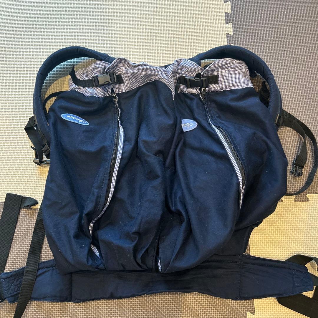 ウィーゴツイン　双子用抱っこ紐 ネイビー チェック柄