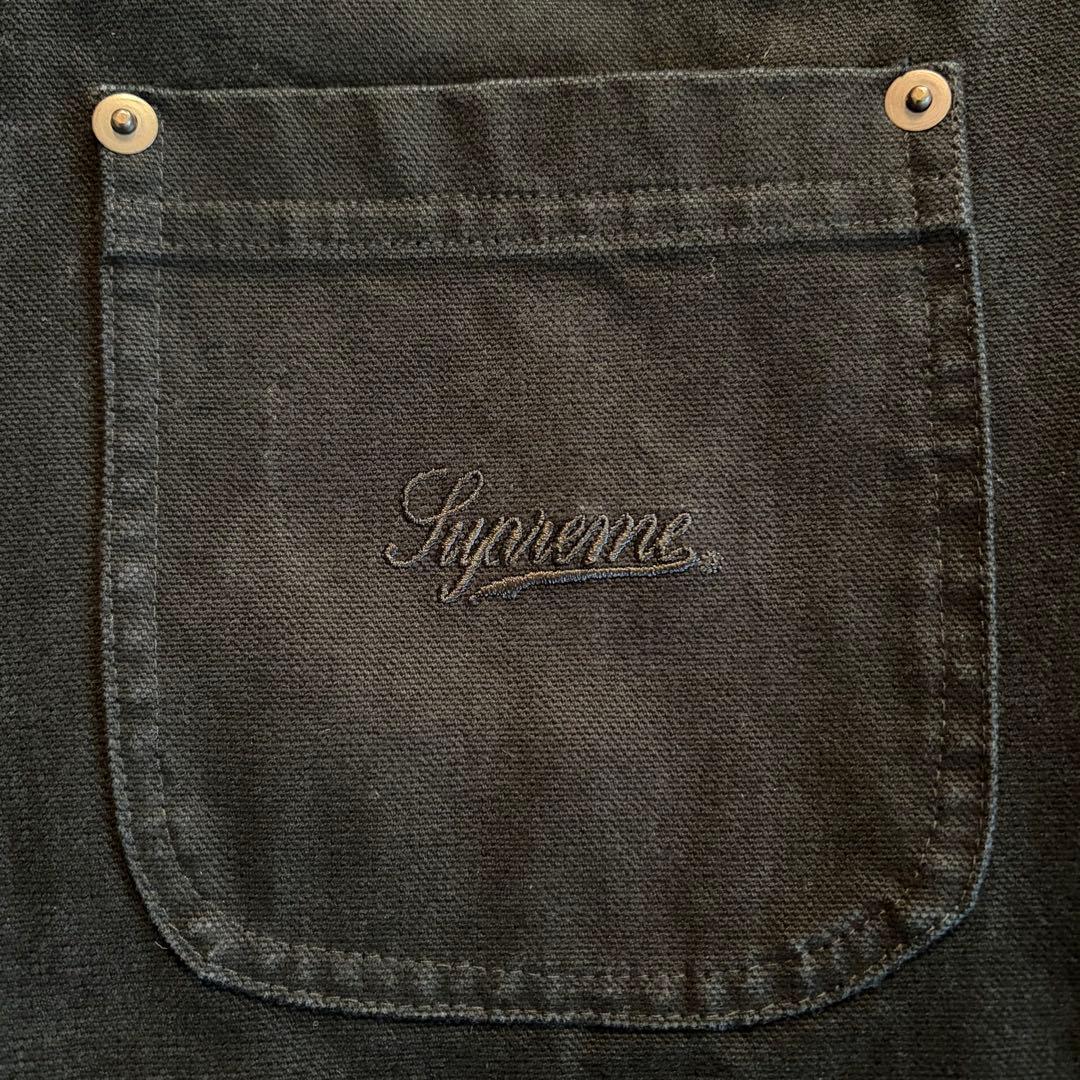 Supreme　Canvas Shirt　スクリプトロゴ　キャンバス　黒　Ｍ