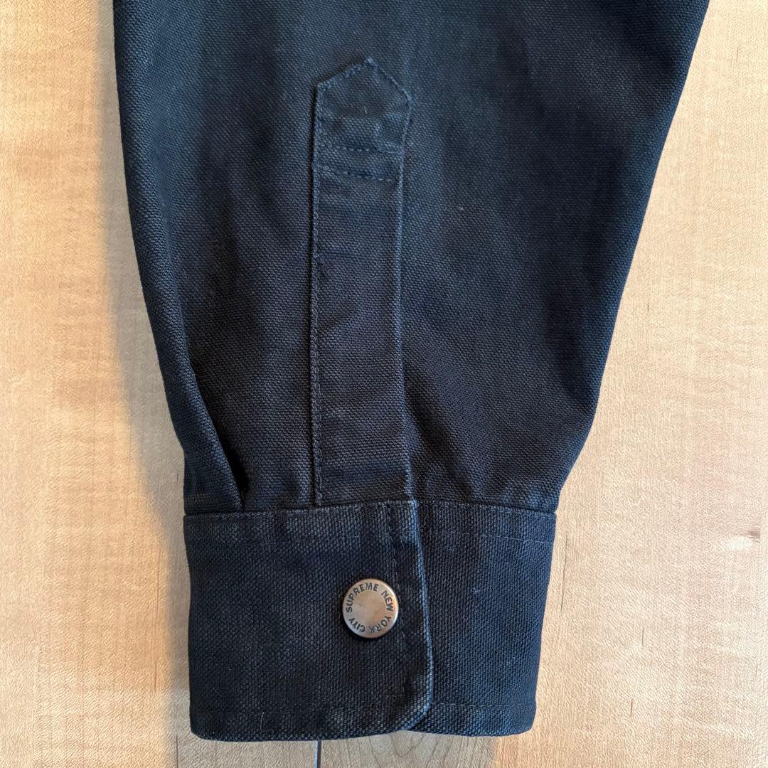 Supreme　Canvas Shirt　スクリプトロゴ　キャンバス　黒　Ｍ