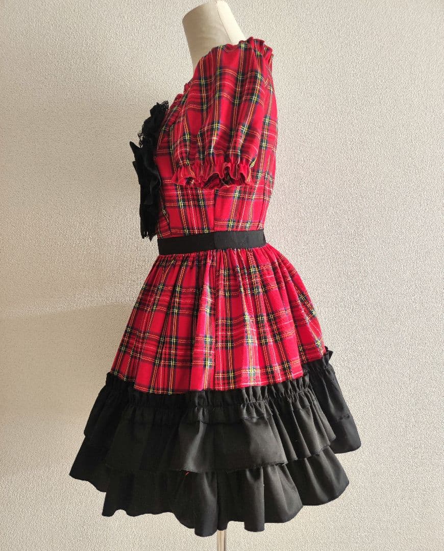 トゥアリス ラブハート チェックフリルドレス＋カチューシャセット Toalice