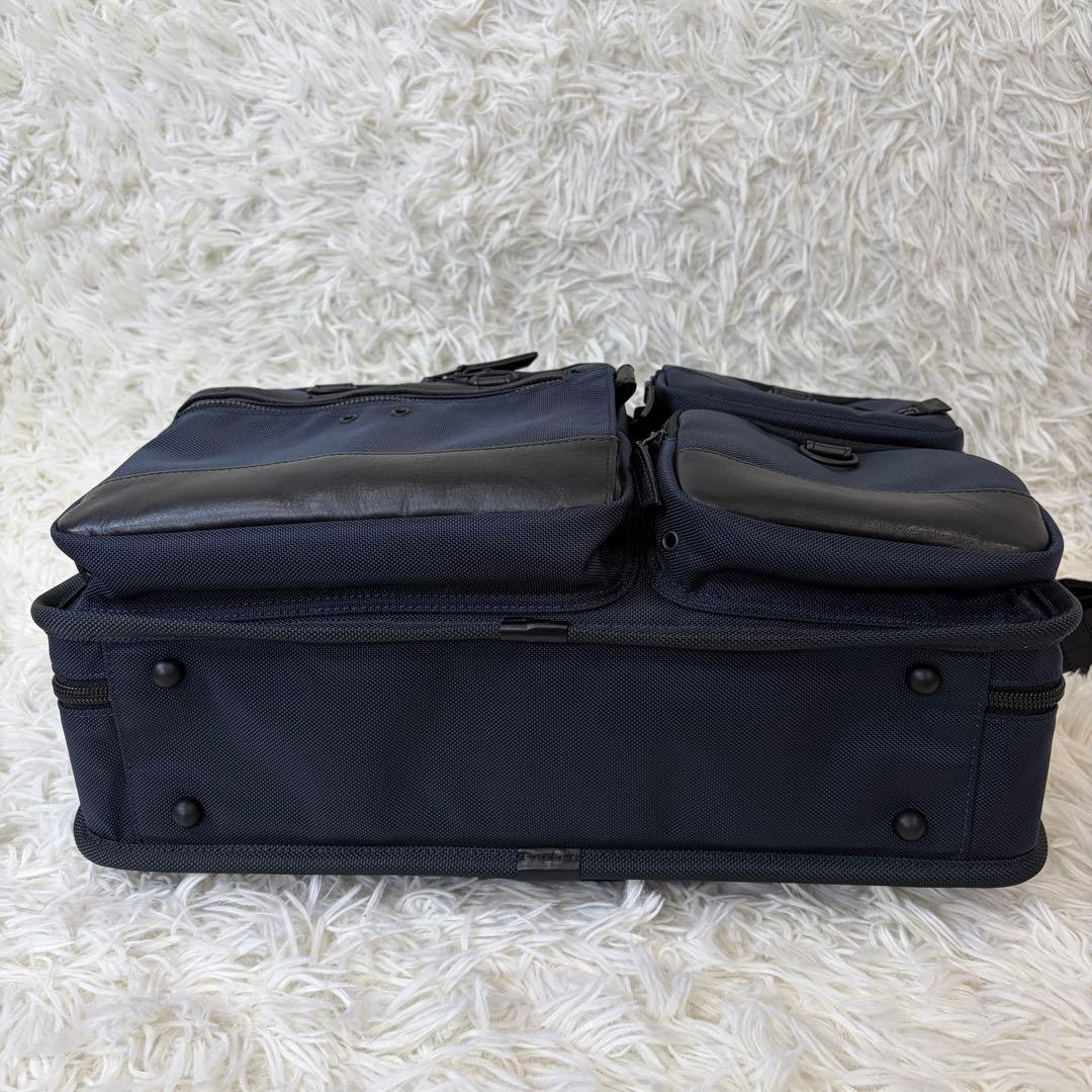 【新品同様】現行 PORTER×αGEL 2way ビジネスバッグ ネイビー