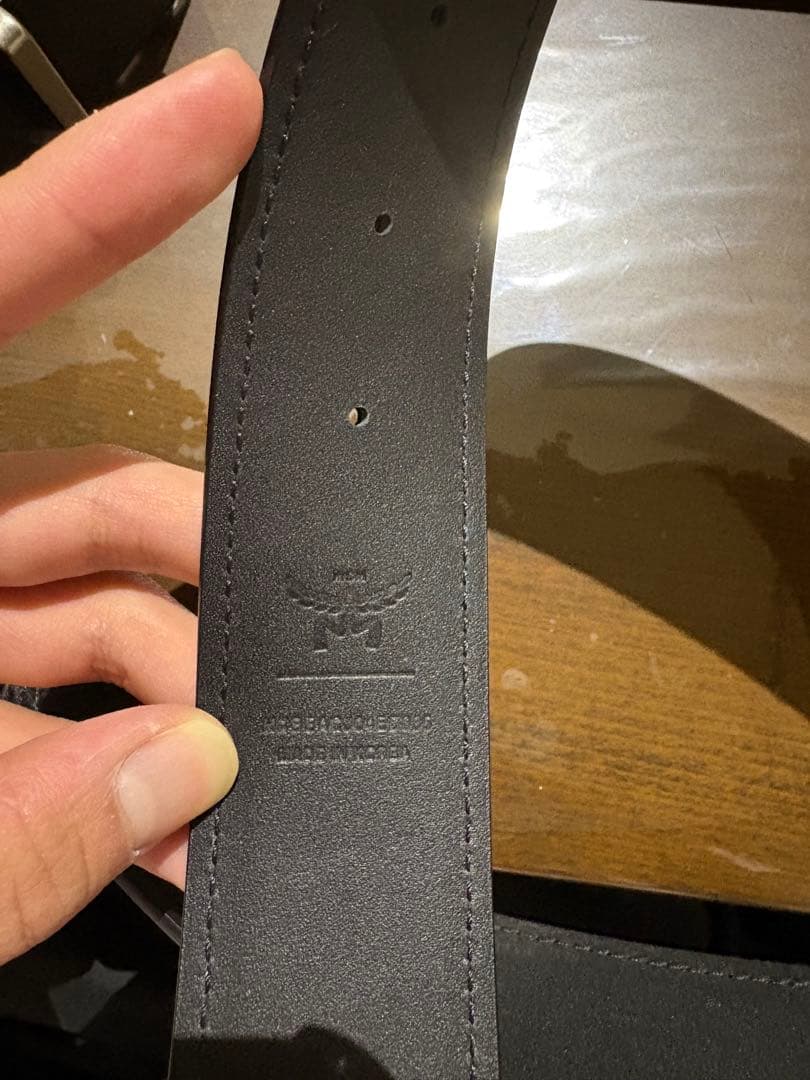 MCM ブラックレザーベルト未使用