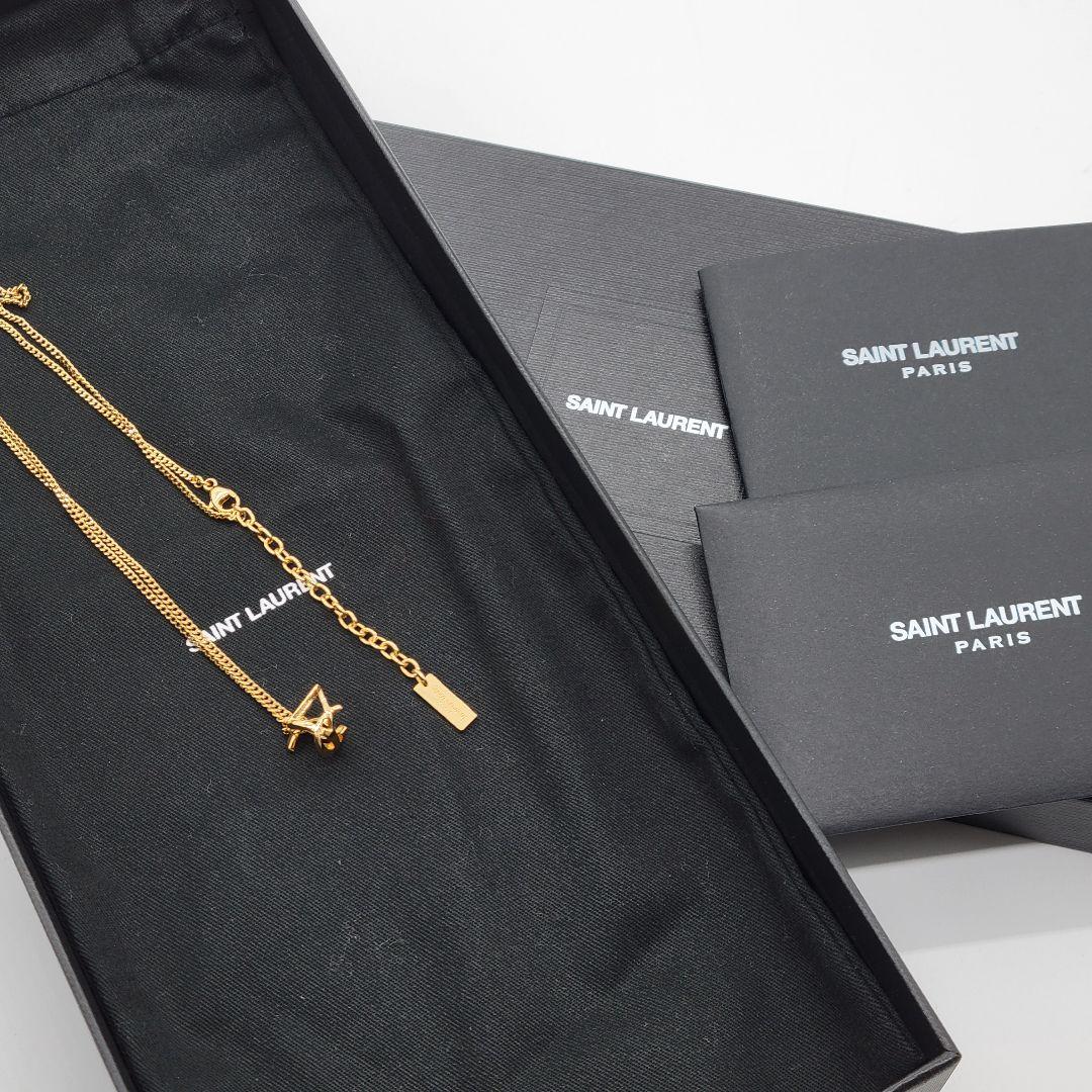 ken10 SAINTLAURENT ツイスト モノグラム ネックレス