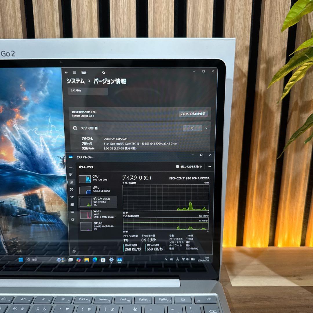 上品質‼️Surface Laptop Go 2☘タッチパネル式☘ノートパソコン