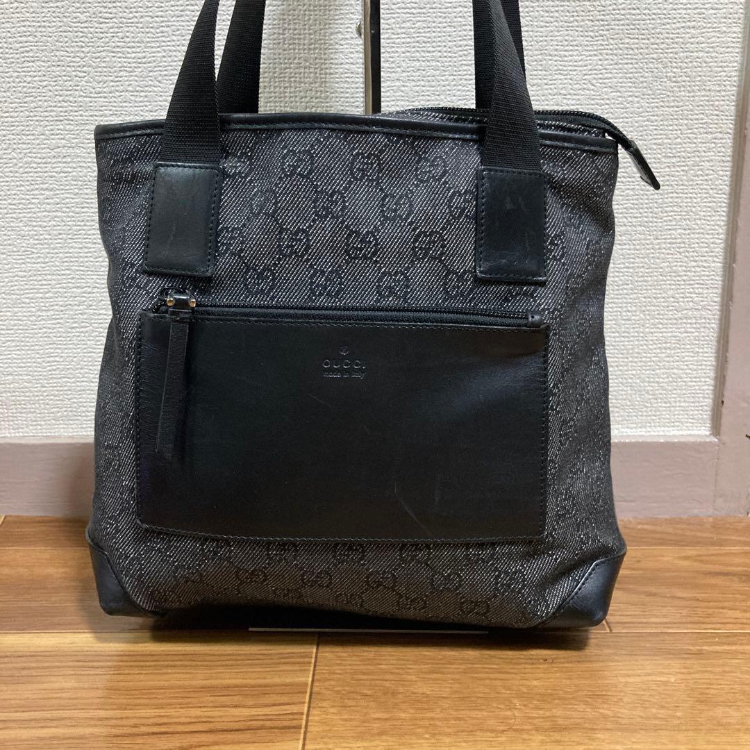 グッチ　トートバッグ　ブラック　レザー