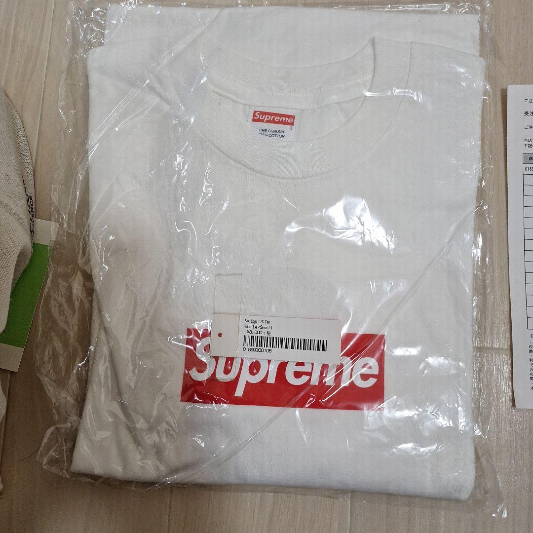 Supreme Box Logo L/S Tee S ホワイト