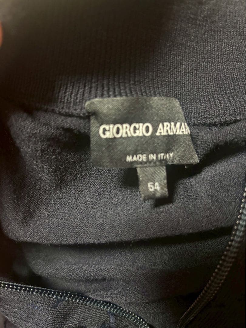 Giorgio Armani ネイビー ジップアップセーター 54