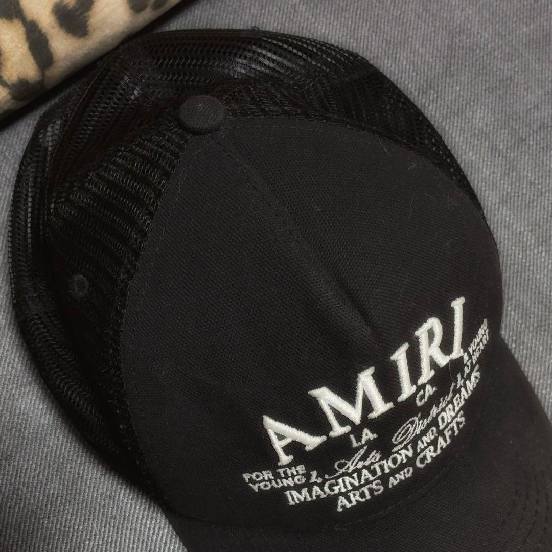 AMIRI アミリメッシュキャップ 刺繍ロゴ ブラック黒 ユニセックスサイズ