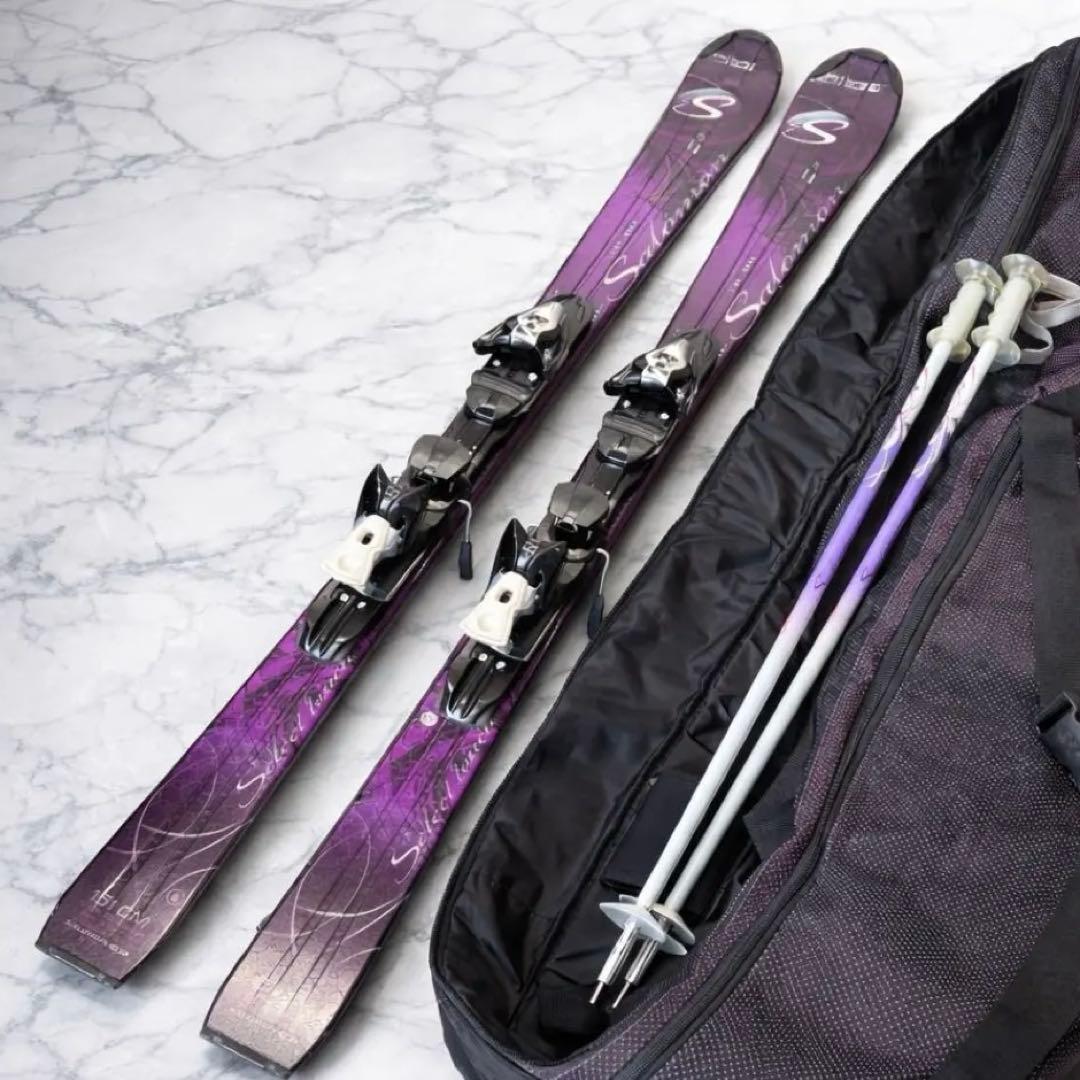 Salomon レディース スキー板ビンディングストックセット ケース付 151