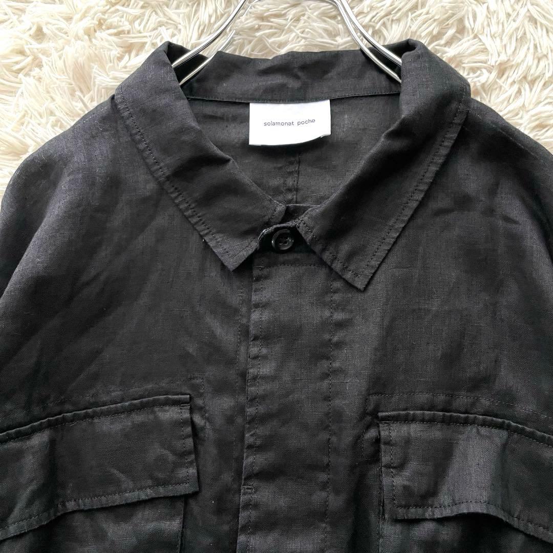 【ゆっこ ✨】solamonat poche リネンミリタリーJK ジャケ