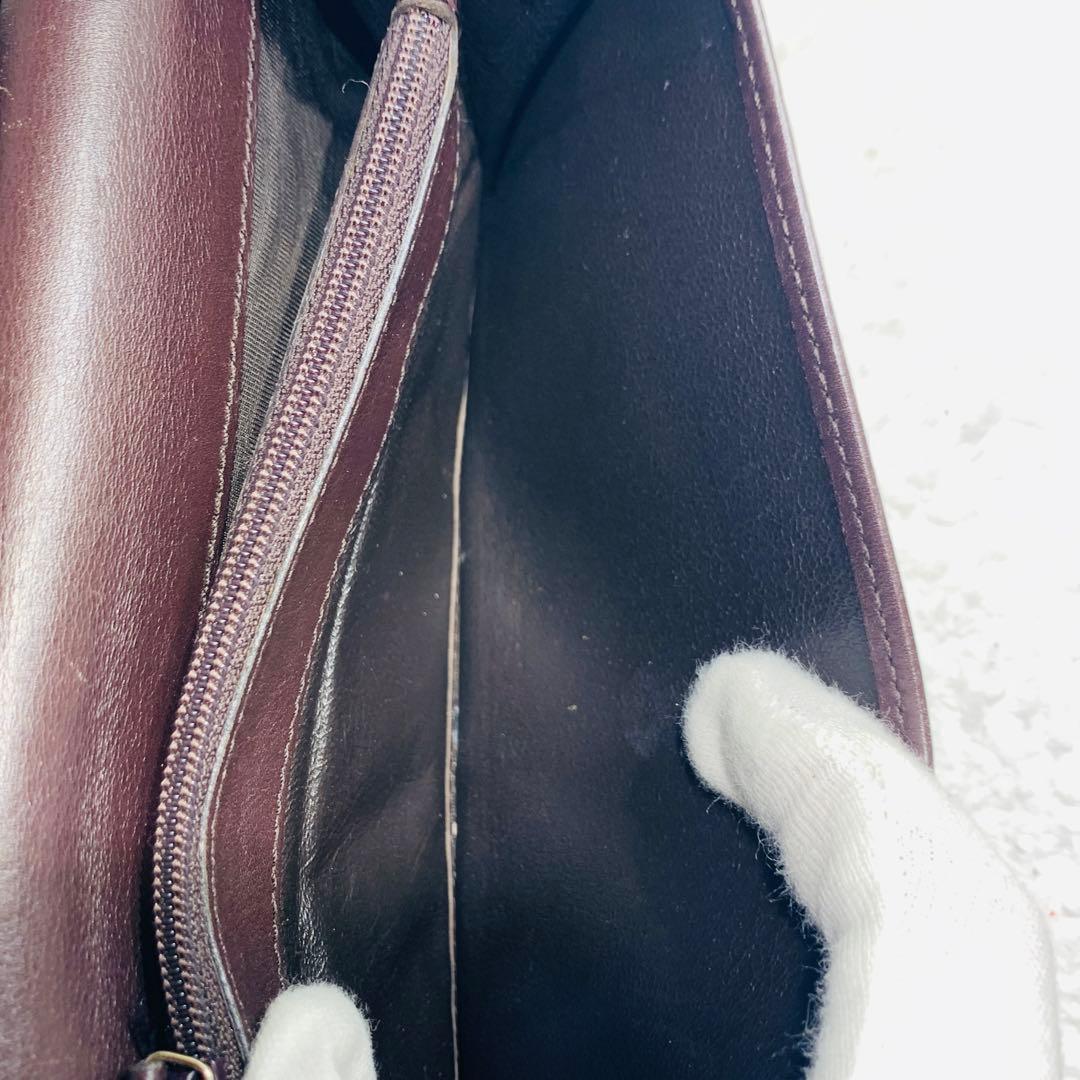 ⭐️GUCCI グッチ 長財布 ダークブラウン シマレザー　19×10×2cm