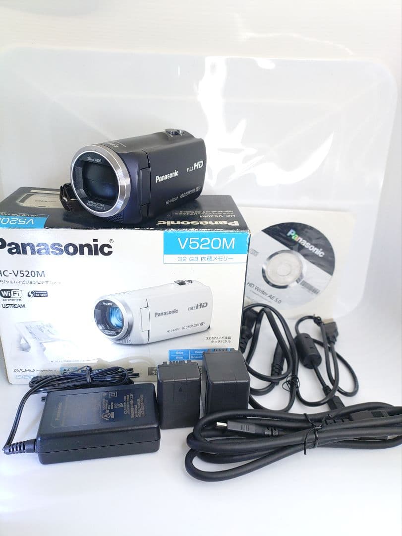 【美品】HC-V520M ビデオカメラ 元箱などバッテリー2本付属 動作確認済