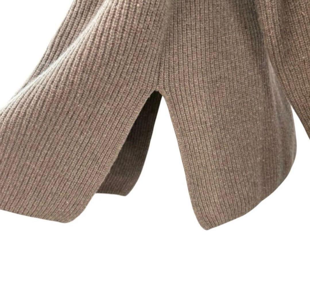 エイトン ATON ブラウン ハイネック セーター