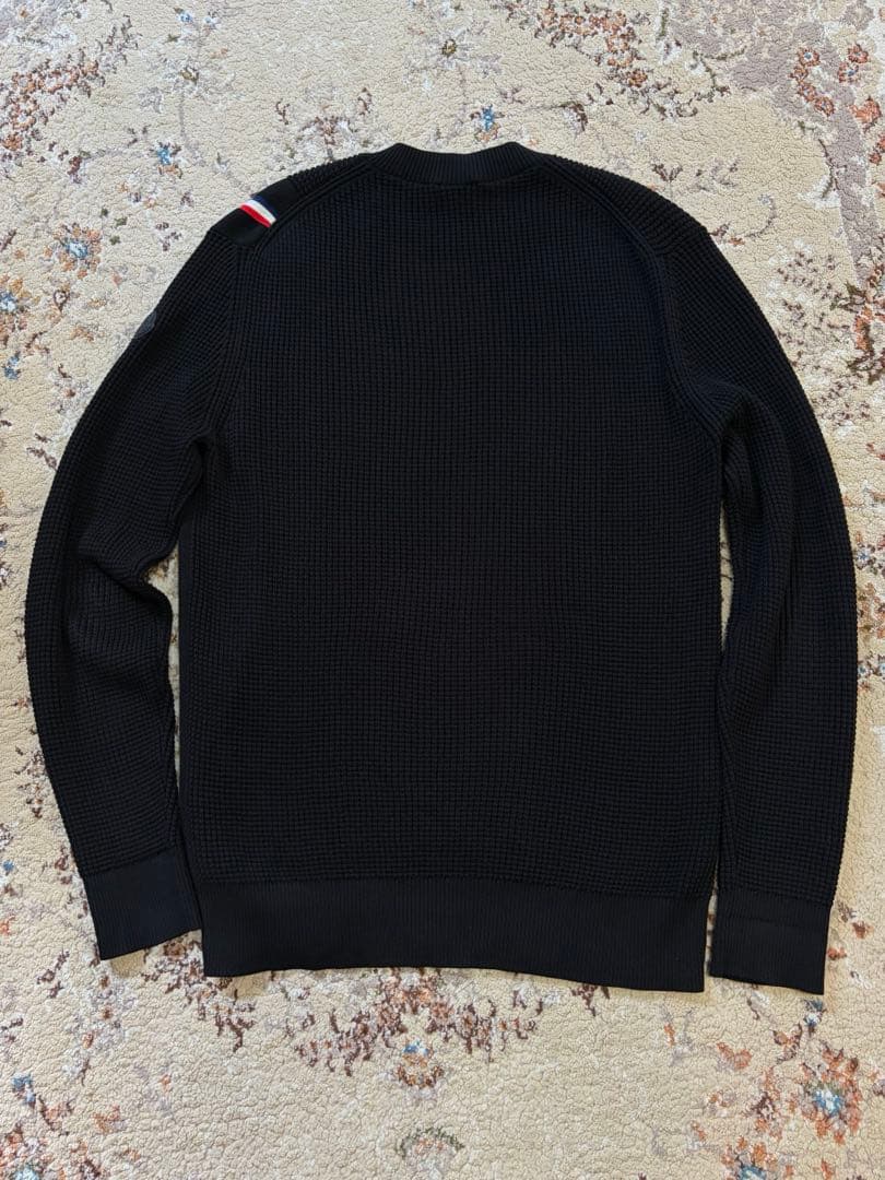 MONCLER トリコロール ワッフル サーマル コットン ニット セーター L