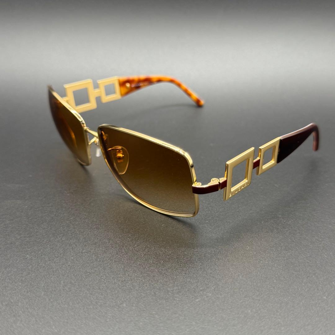 極美品　ブルガリ　サングラス　鼈甲　ゴールドフレーム　ブラウンレンズ