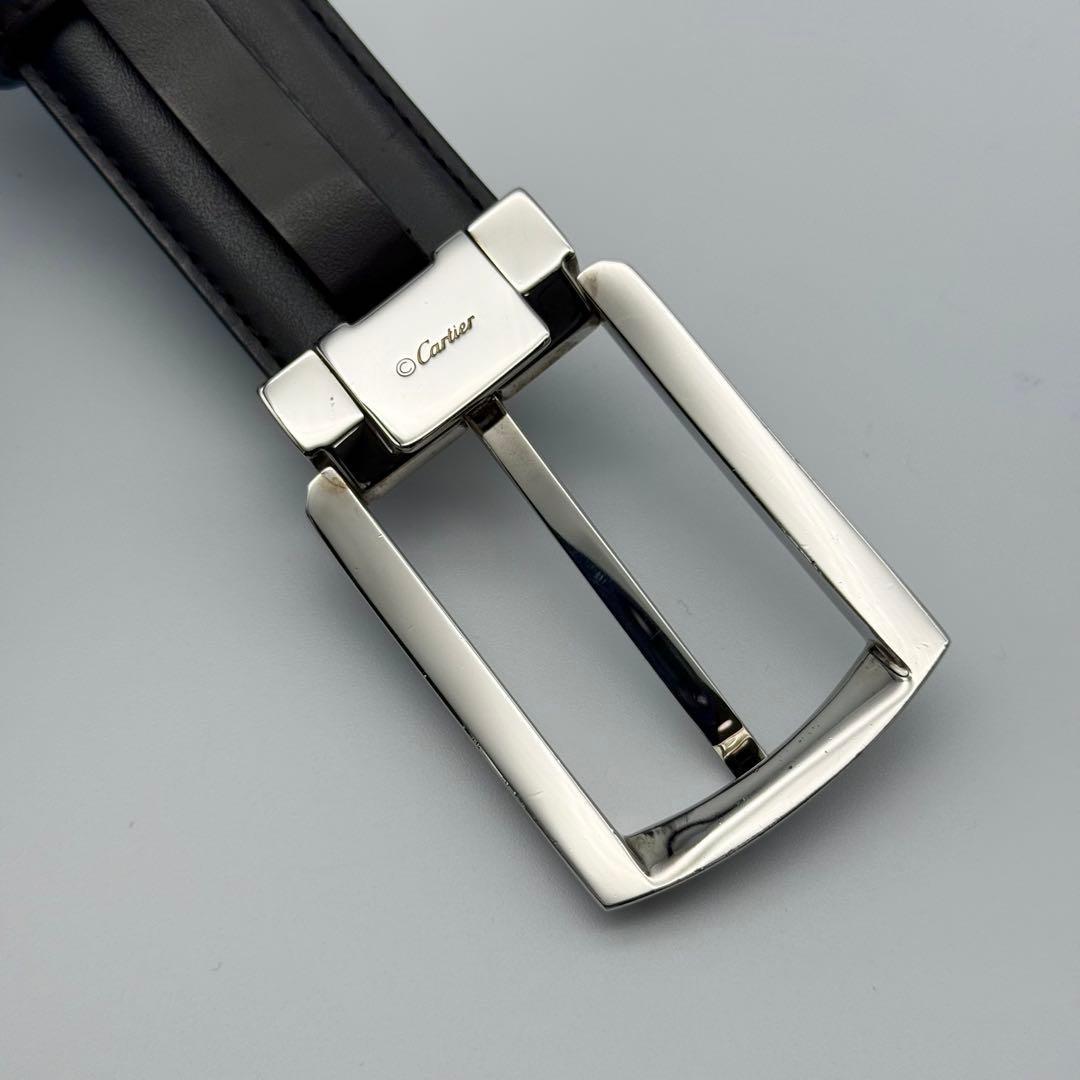 ✨箱付美品✨カルティエ レザー シルバー金具 本革 リバーシブル ベルト 紳士