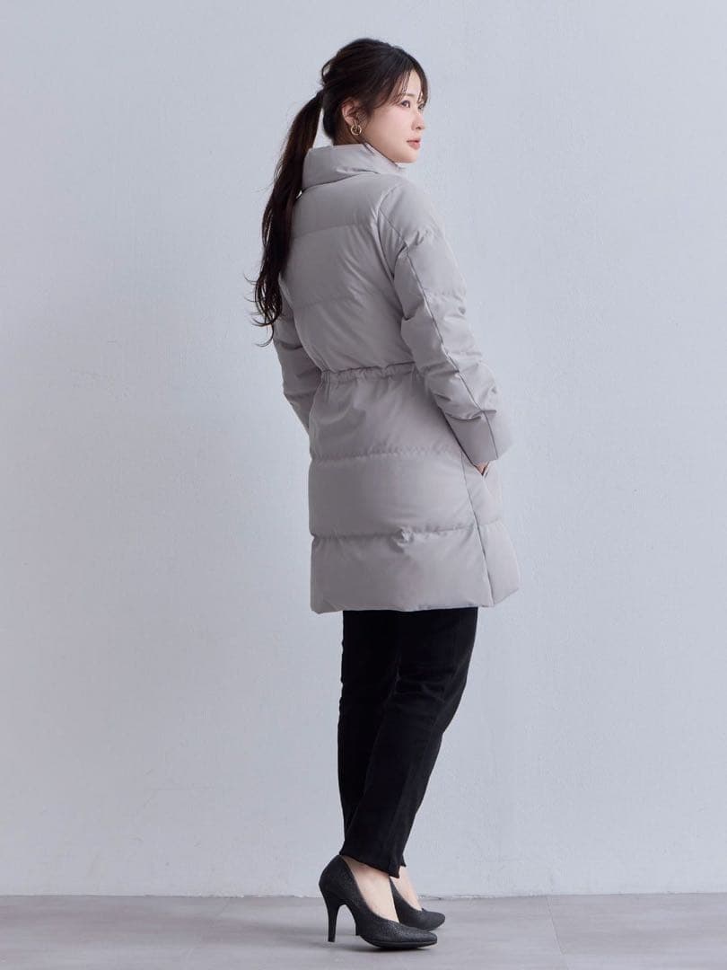 新品・未使用★overE★ストレッチダウンコート★ライトグレー★90