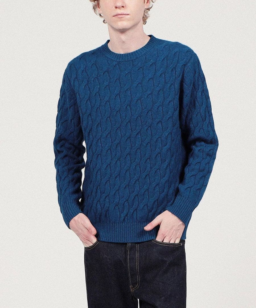 【新品タグ付】 ウール ケーブル ニット ホワイト L TOMORROWLAND