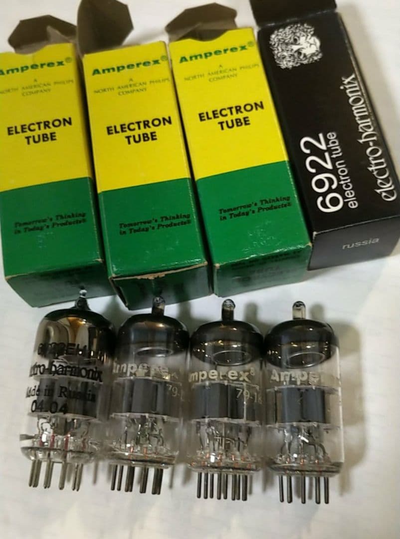 Amperex 6DJ8/ECC88 + 6922EH 真空管 4本セット